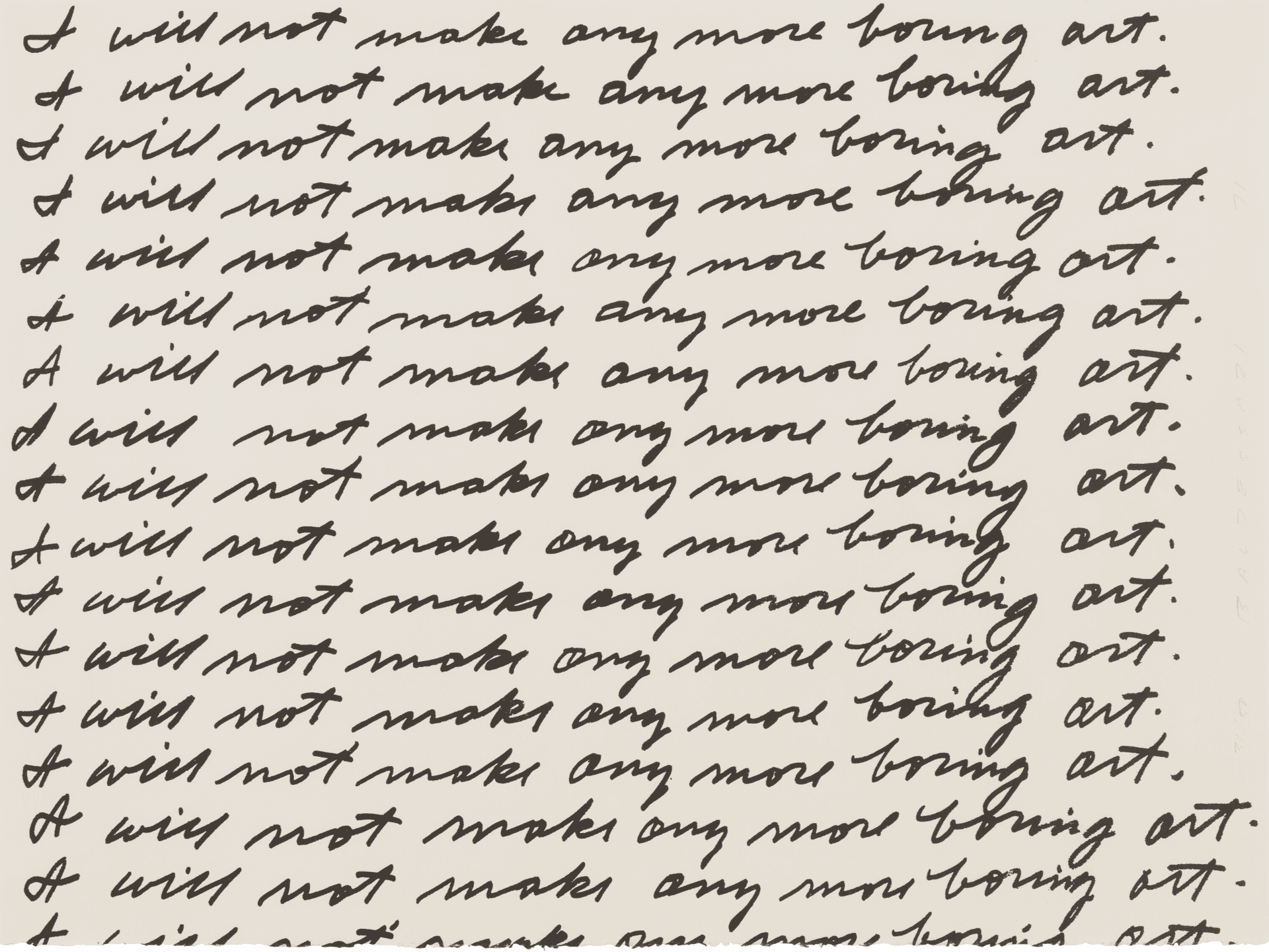 John Baldessari - I Will Not Make Any More Boring Art, 1971