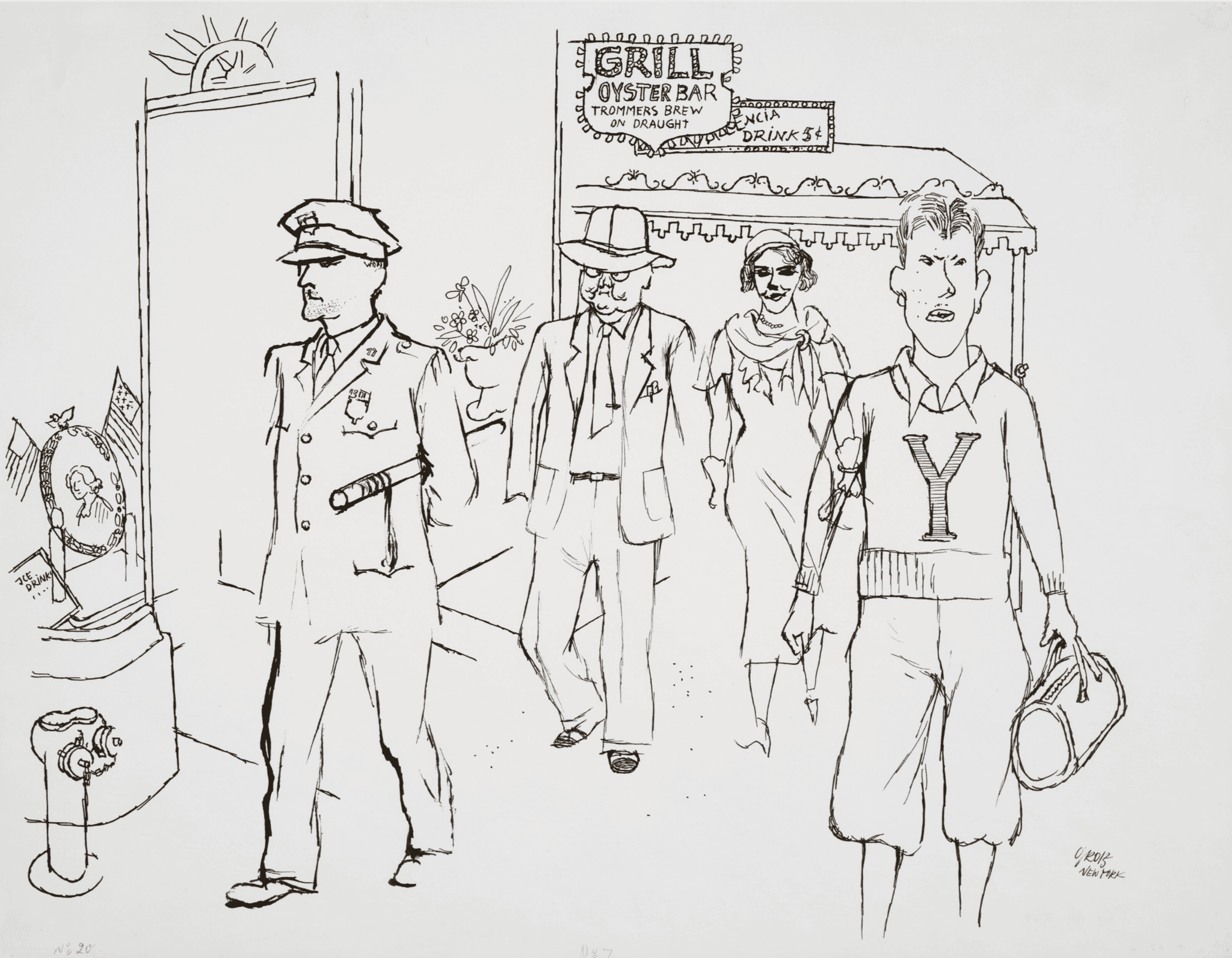 George Grosz - Grill Oyster Bar, New York
