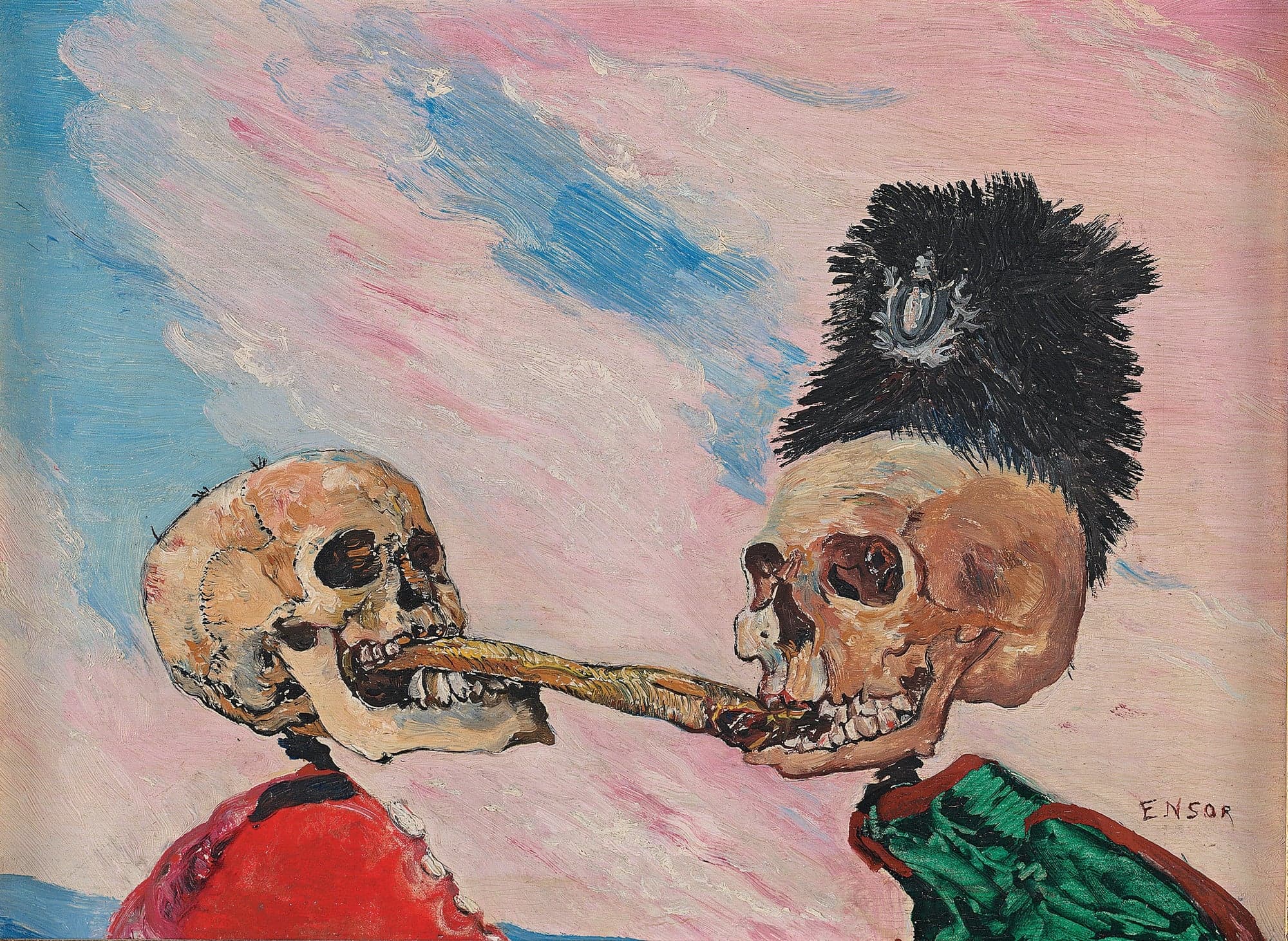 James Ensor - Skeletons Fighting Over a Pickled Herring